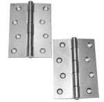 4" - 100mm Zinc Plated Butt Hinges for Sheds, Avery, Kennel, Rabbit Hutches (1838)